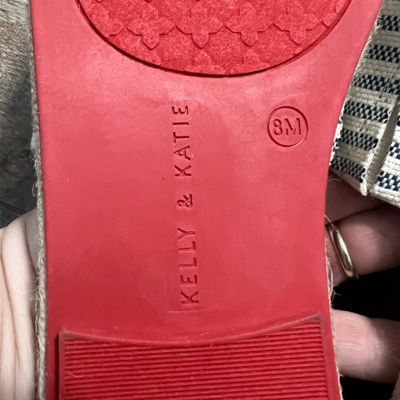 Kelly & Katie Flat Slip On espadrille Sandals Red White and Blue Size 8 - Picture 5 of 5